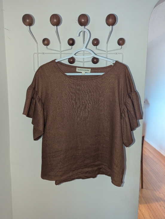 Eliza Faulkner Linen Raffi Top in Brown - Picture 4 of 9